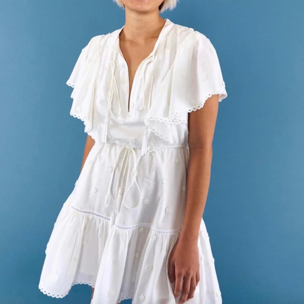 Farm Rio Off-White #D Flower Mini Dress